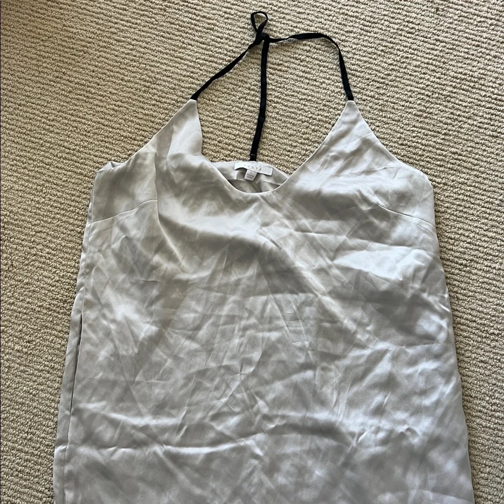Washable LUNYA SILVER Satin Slip Dress with POCKETS- Large - Picture 2 of 5